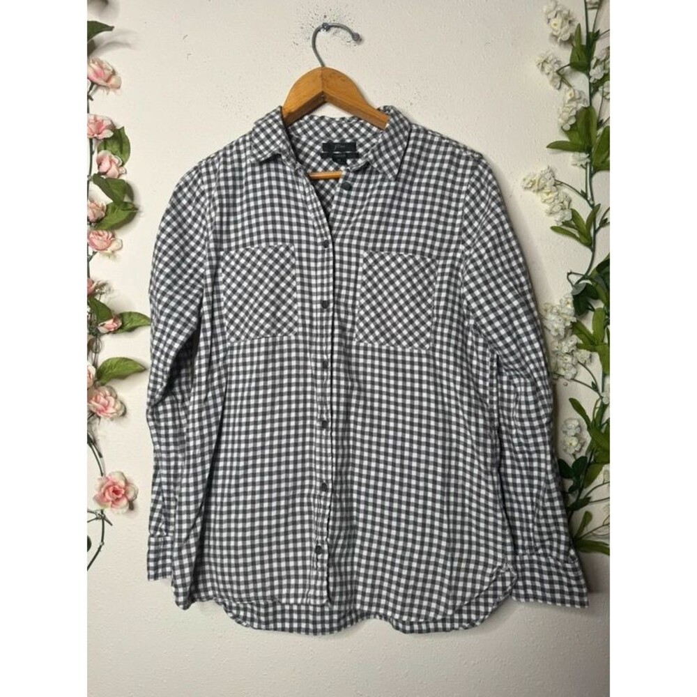 J. crew cotton flannel button down shirt size 10